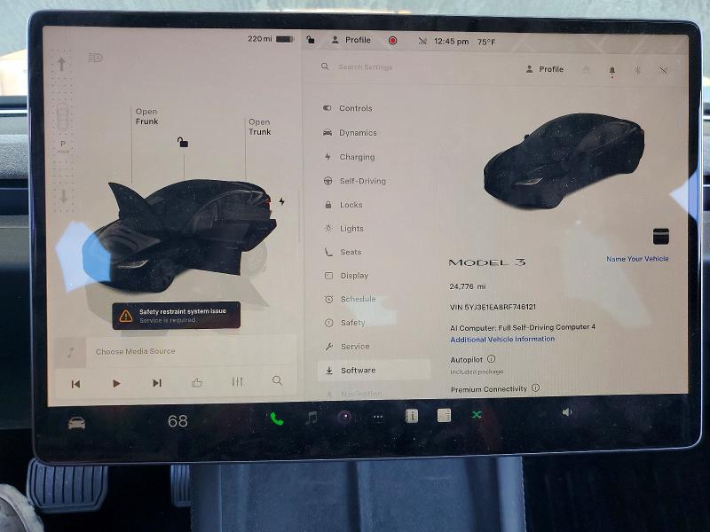 49136836 :رقم المزاد ، 5YJ3E1EA8RF746121 vin ، 2024 Tesla Model 3 مزاد بيع