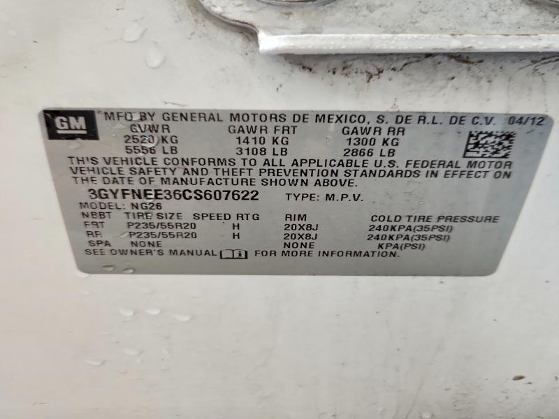 Aukcja sprzedaży 2012 Cadillac Srx, vin: 3GYFNEE36CS607622, numer aukcji: 48803446