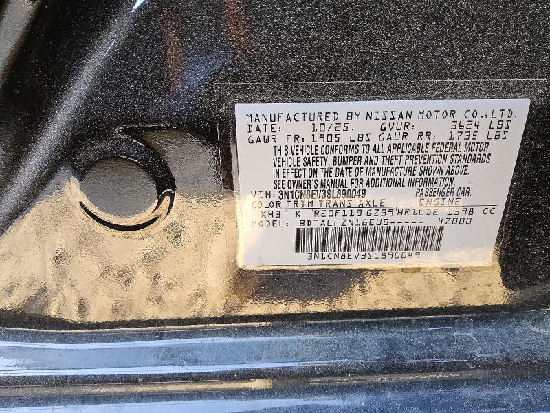 50701546 :رقم المزاد ، 3N1CN8EV3SL890049 vin ، 2025 Nissan Versa مزاد بيع