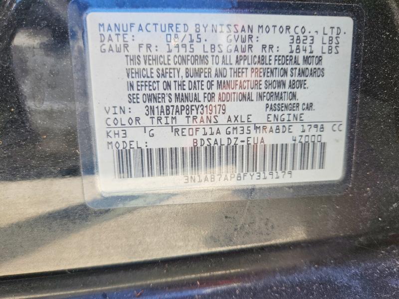 50629926 :رقم المزاد ، 3N1AB7AP8FY319179 vin ، 2015 Nissan Sentra مزاد بيع