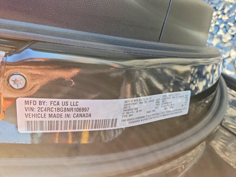 2022 Chrysler Pacifica მანქანა იყიდება აუქციონზე, vin: 2C4RC1BG8NR106997, აუქციონის ნომერი: 50757936