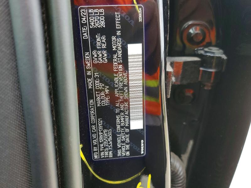 49764356 :رقم المزاد ، YV4L12RN1P1391021 vin ، 2023 Volvo Xc60 مزاد بيع