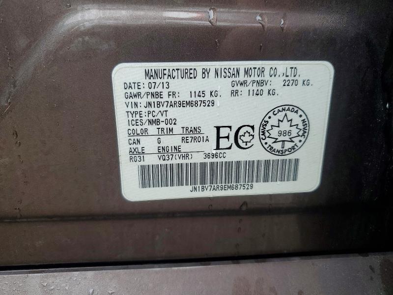 Auction sale of the 2014 Infiniti Q50, vin: JN1BV7AR9EM687529, lot number: 50226066