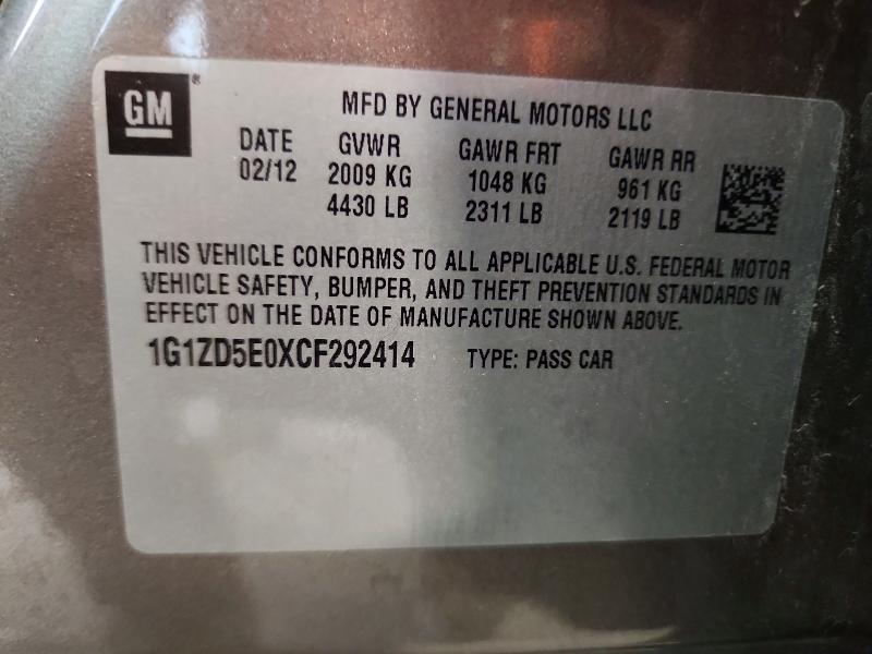 Продажа на аукционе авто 2012 Chevrolet Malibu, vin: 1G1ZD5E0XCF292414, номер лота: 50923846