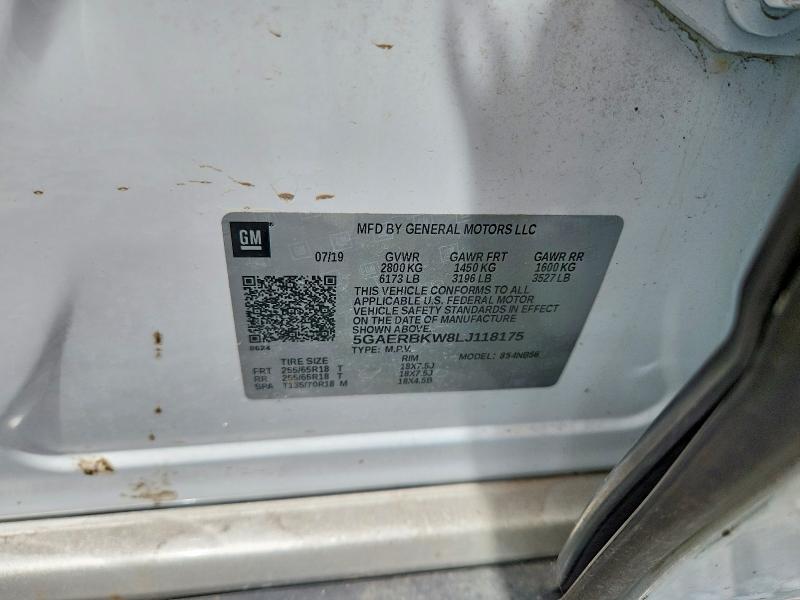 2020 Buick Enclave მანქანა იყიდება აუქციონზე, vin: 5GAERBKW8LJ118175, აუქციონის ნომერი: 49021566