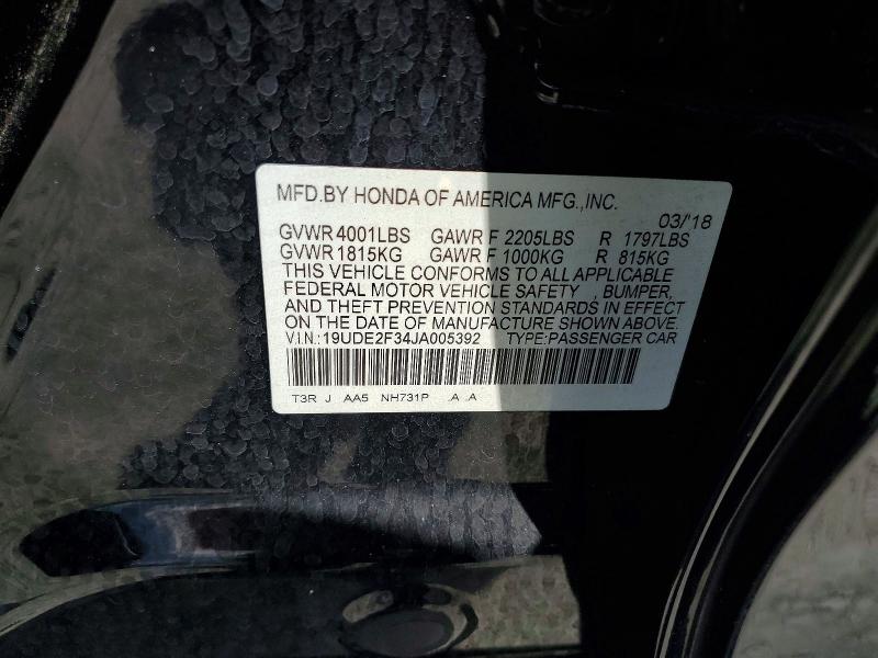 51171436 :رقم المزاد ، 19UDE2F34JA005392 vin ، 2018 Acura Ilx مزاد بيع