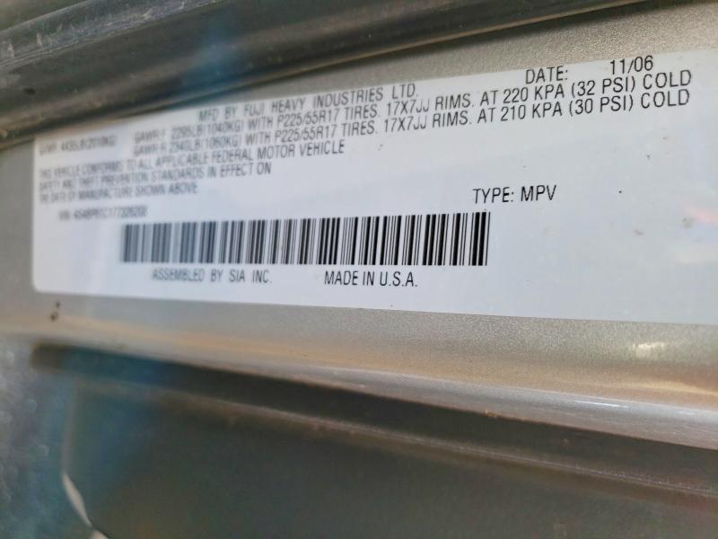 51894546 :رقم المزاد ، 4S4BP61C177326208 vin ، 2007 Subaru Outback مزاد بيع