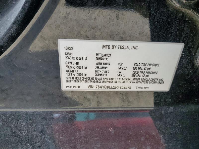 Продажа на аукционе авто 2023 Tesla Model Y, vin: 7SAYGDEE2PF909575, номер лота: 49342516
