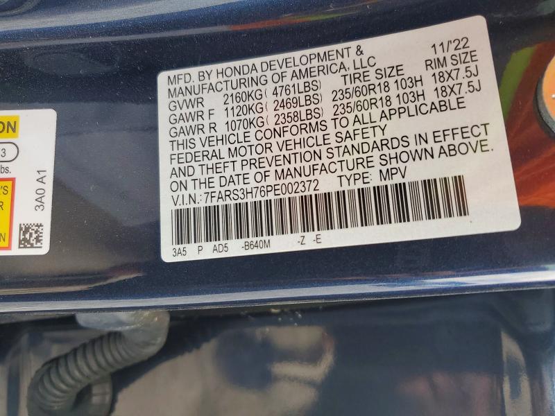 Aukcja sprzedaży 2023 Honda Cr-v, vin: 7FARS3H76PE002372, numer aukcji: 50482586