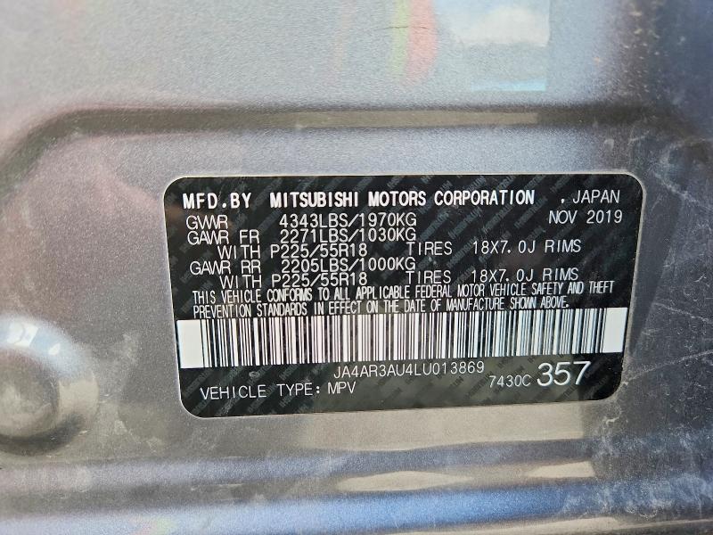 50676656 :رقم المزاد ، JA4AR3AU4LU013869 vin ، 2020 Mitsubishi Outlander Sport مزاد بيع