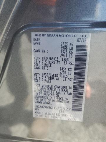 Aukcja sprzedaży 2016 Nissan Pathfinder, vin: 5N1AR2MN9GC671327, numer aukcji: 51302126