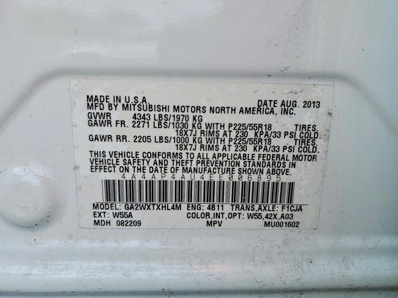 Продаж на аукціоні авто 2014 Mitsubishi Outlander Sport, vin: 4A4AP4AU4EE006895, номер лоту: 48960126
