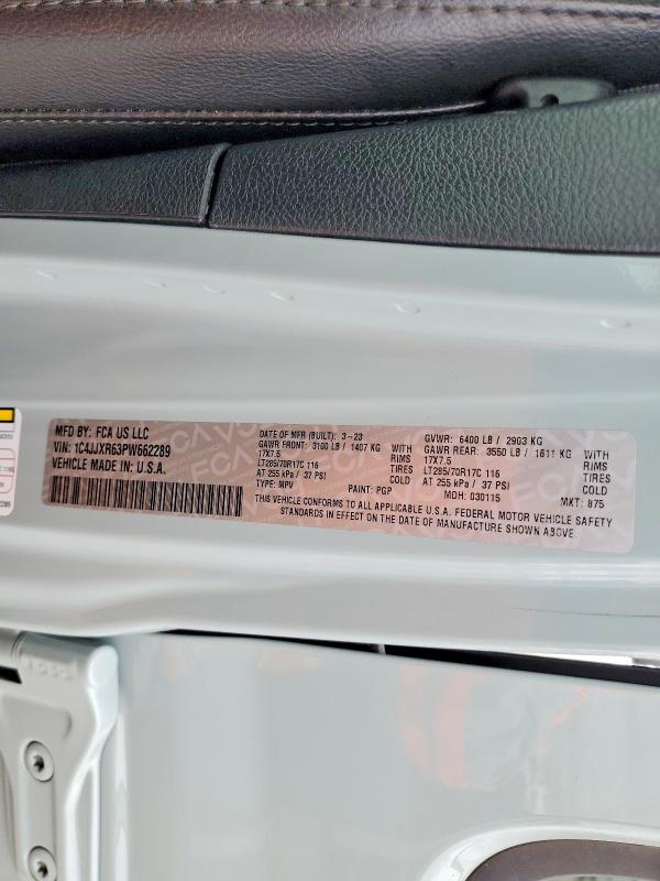 2023 Jeep Wrangler მანქანა იყიდება აუქციონზე, vin: 1C4JJXR63PW662289, აუქციონის ნომერი: 50817066