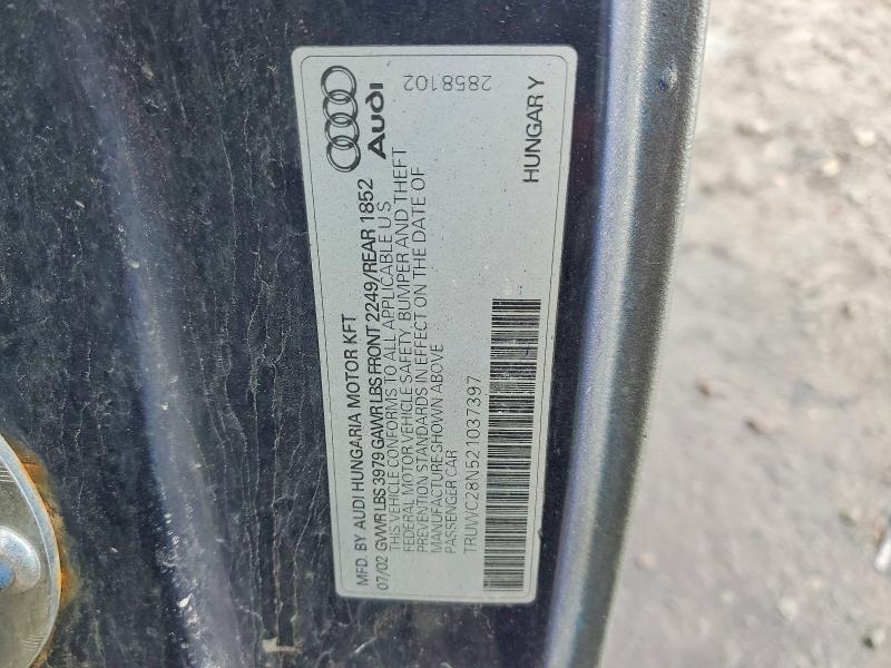 45690066 :رقم المزاد ، TRUWC28N521037397 vin ، 2002 Audi Tt مزاد بيع