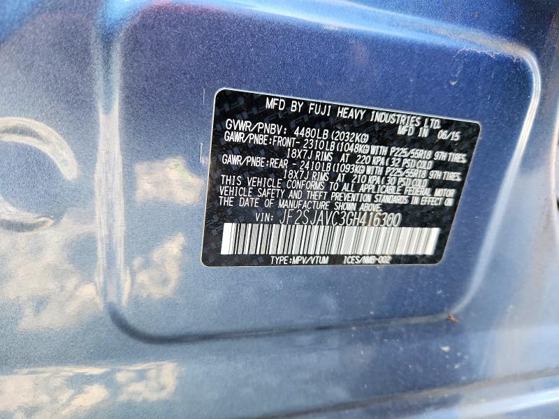 Aukcja sprzedaży 2016 Subaru Forester, vin: JF2SJAVC3GH416300, numer aukcji: 50370716