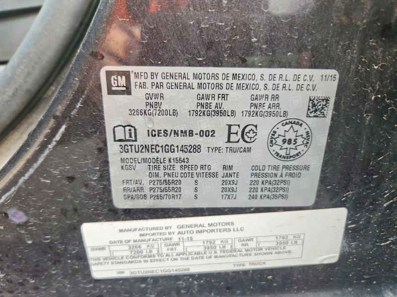 Продажа на аукционе авто 2016 Gmc Sierra, vin: 3GTU2NEC1GG145288, номер лота: 51817106