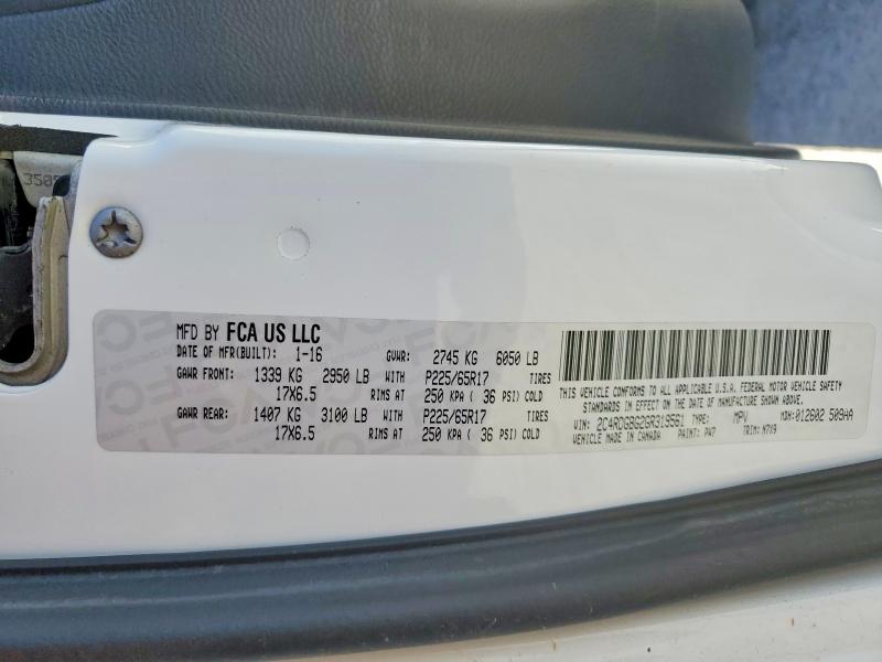 Aukcja sprzedaży 2016 Dodge Grand Caravan, vin: 2C4RDGBG2GR319561, numer aukcji: 51447046