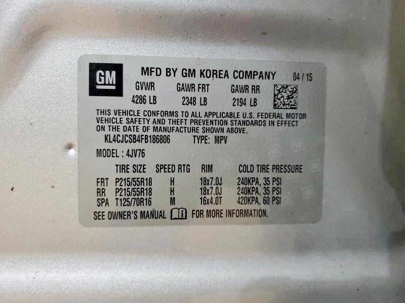 Продажа на аукционе авто 2015 Buick Encore, vin: KL4CJCSB4FB186806, номер лота: 49273706