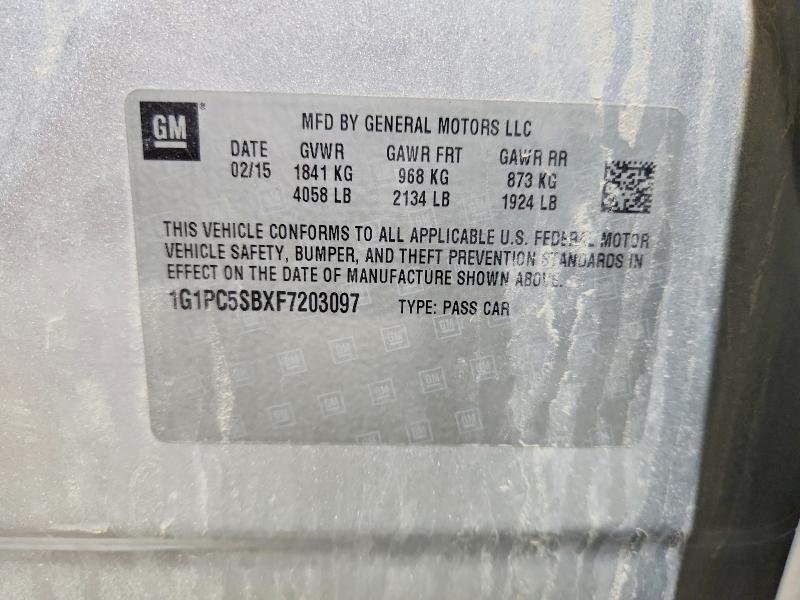 Aukcja sprzedaży 2015 Chevrolet Cruze, vin: 1G1PC5SBXF7203097, numer aukcji: 51655666