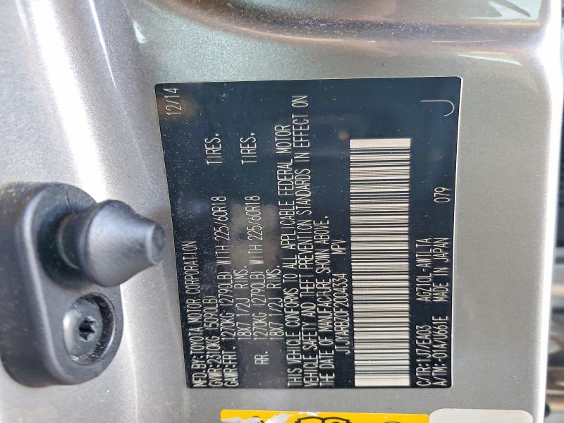 Aukcja sprzedaży 2015 Lexus Nx, vin: JTJYARBZ0F2004334, numer aukcji: 50521296