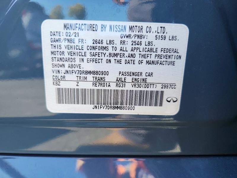 Продаж на аукціоні авто 2021 Infiniti Q50, vin: JN1FV7DR8MM880900, номер лоту: 50915476