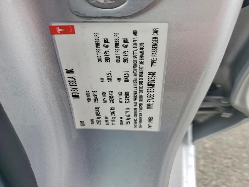 48148176 :رقم المزاد ، 5YJ3E1EB7JF073948 vin ، 2018 Tesla Model 3 مزاد بيع