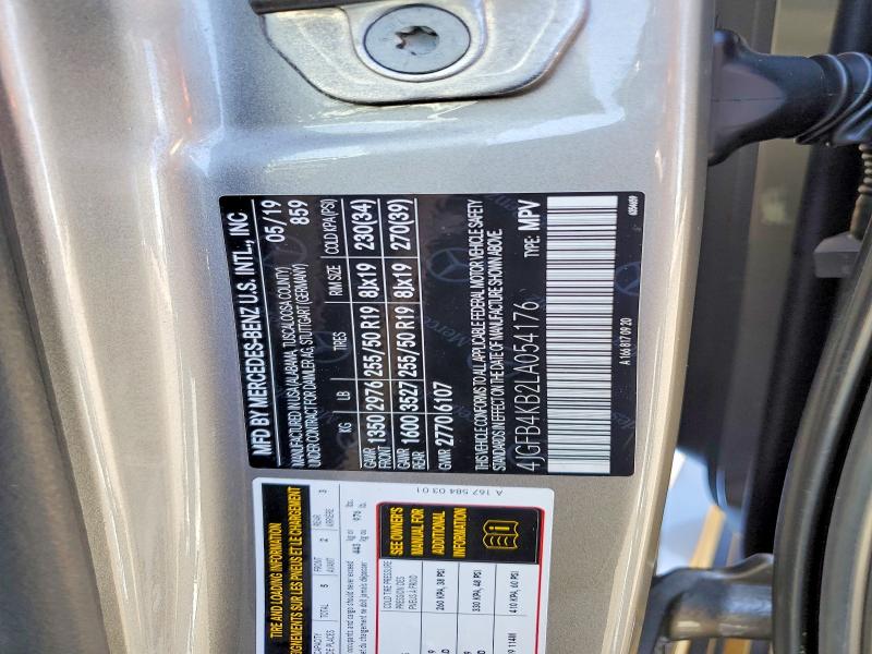 Aukcja sprzedaży 2020 Mercedes-benz Gle, vin: 4JGFB4KB2LA054176, numer aukcji: 49938556