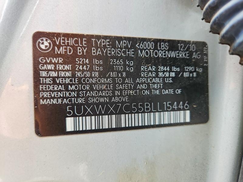 Aukcja sprzedaży 2011 Bmw X3, vin: 5UXWX7C55BLL15446, numer aukcji: 51874806