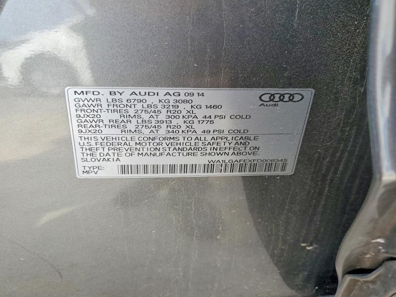 Auction sale of the 2015 Audi Q7, vin: WA1LGAFEXFD008345, lot number: 50138896