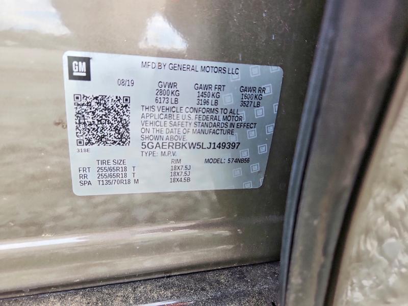 2020 Buick Enclave მანქანა იყიდება აუქციონზე, vin: 5GAERBKW5LJ149397, აუქციონის ნომერი: 50775396