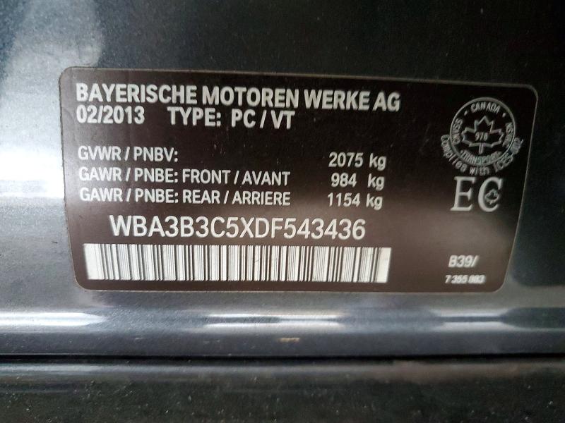 2013 Bmw 328 მანქანა იყიდება აუქციონზე, vin: WBA3B3C5XDF543436, აუქციონის ნომერი: 49750086