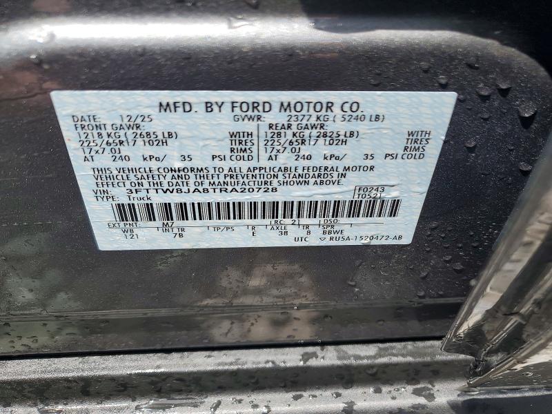 2026 Ford Maverick მანქანა იყიდება აუქციონზე, vin: 3FTTW8JA8TRA20728, აუქციონის ნომერი: 51964346