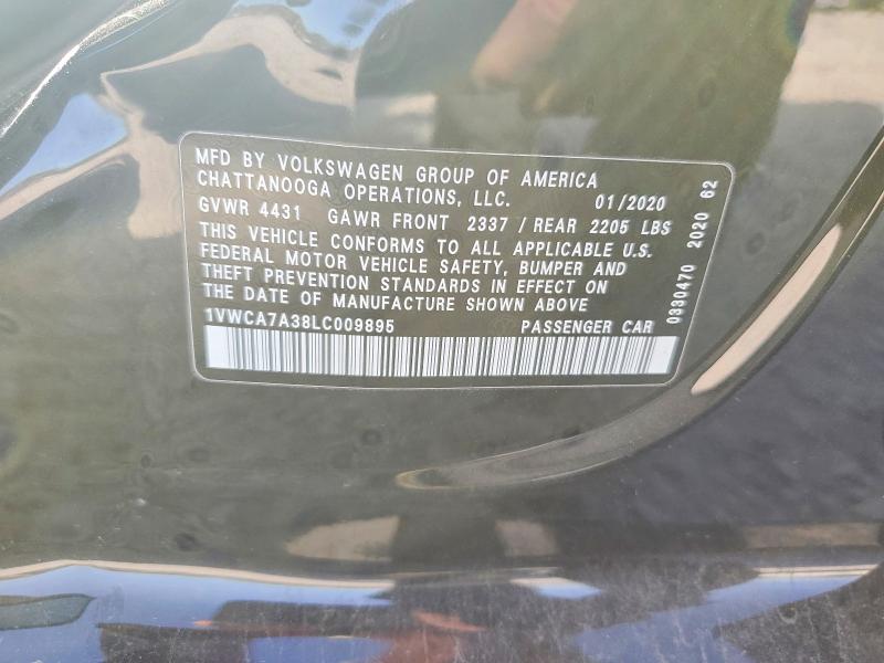 2020 Volkswagen Passat მანქანა იყიდება აუქციონზე, vin: 1VWCA7A38LC009895, აუქციონის ნომერი: 49889786