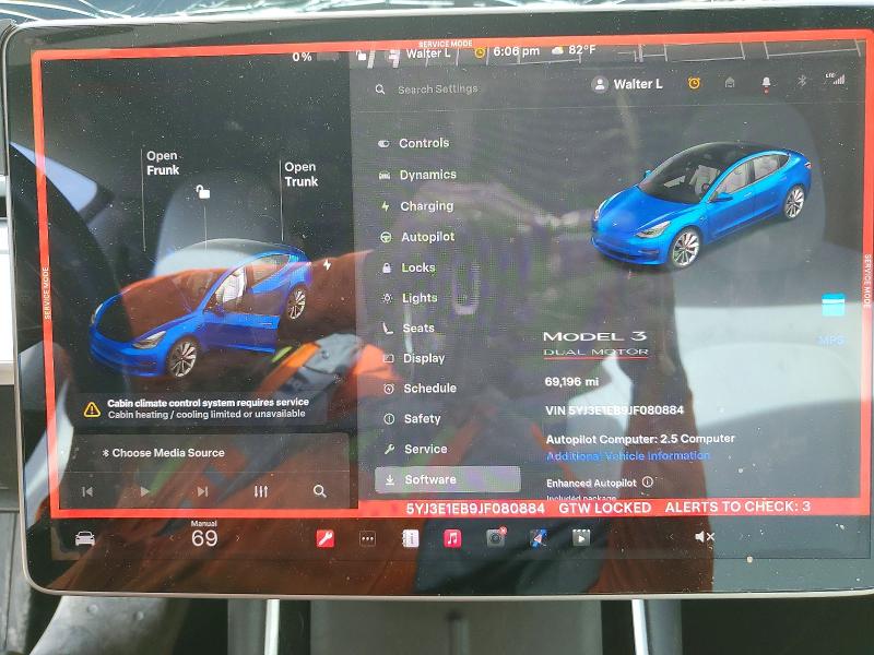 2018 Tesla Model 3 მანქანა იყიდება აუქციონზე, vin: 5YJ3E1EB9JF080884, აუქციონის ნომერი: 48436766