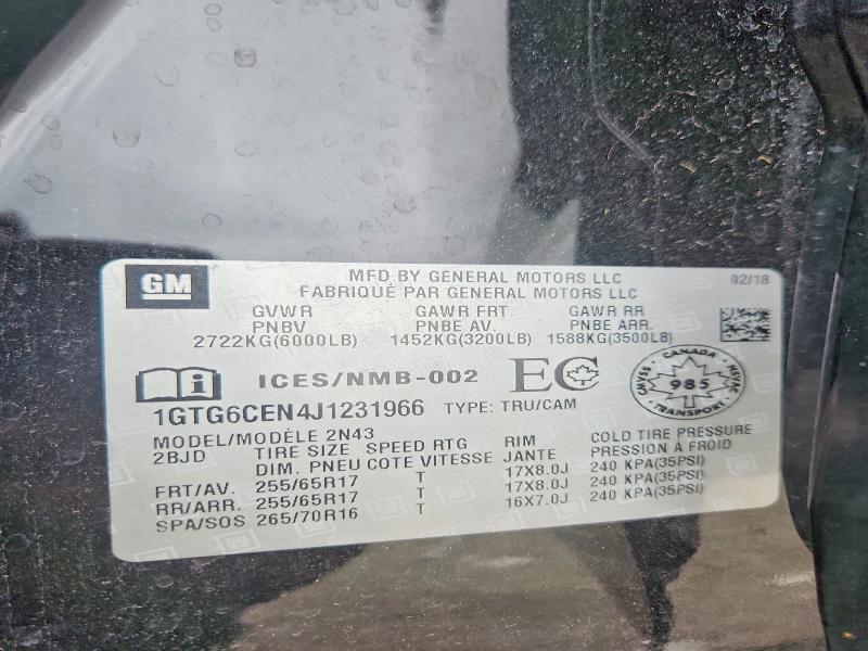 Продаж на аукціоні авто 2018 Gmc Canyon, vin: 1GTG6CEN4J1231966, номер лоту: 48359556