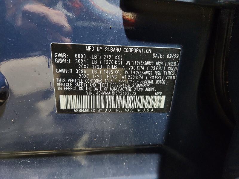 Aukcja sprzedaży 2023 Subaru Ascent, vin: 4S4WMAHD5P3463333, numer aukcji: 49073756