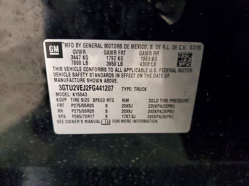 Aukcja sprzedaży 2015 Gmc Sierra, vin: 3GTU2VEJ2FG441207, numer aukcji: 49127066