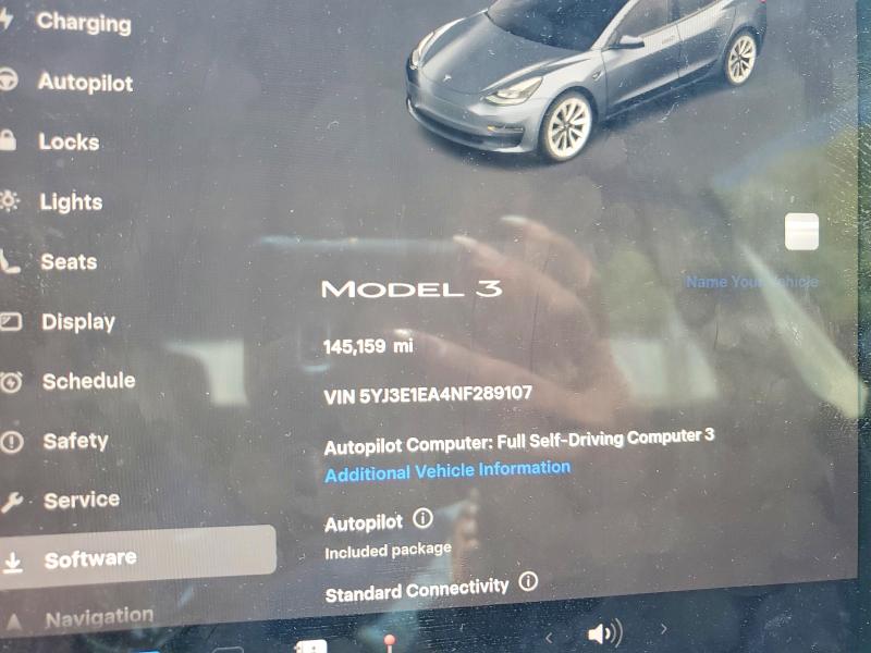 50471466 :رقم المزاد ، 5YJ3E1EA4NF289107 vin ، 2022 Tesla Model 3 مزاد بيع