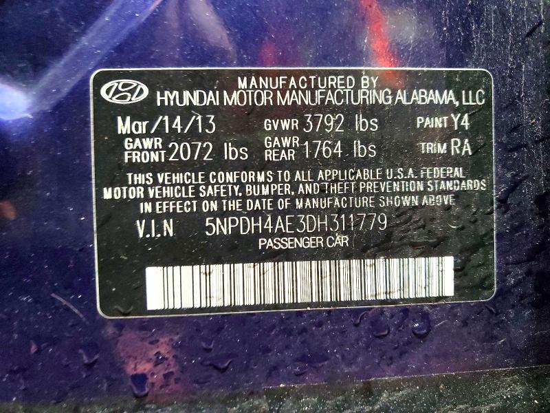 Aukcja sprzedaży 2013 Hyundai Elantra, vin: 5NPDH4AE3DH311779, numer aukcji: 50669106