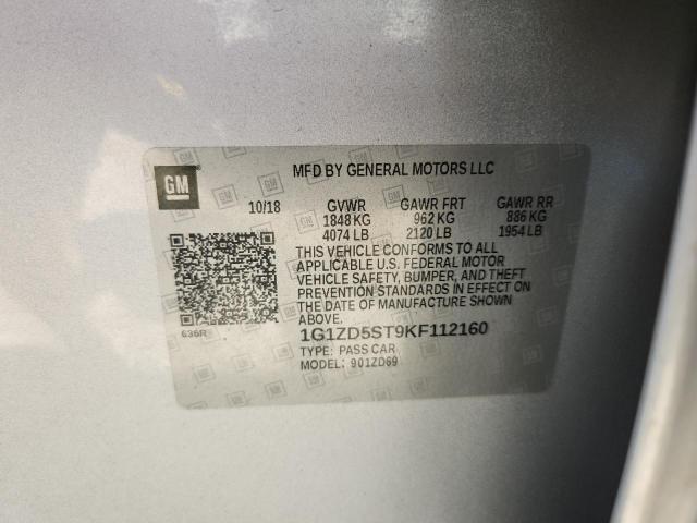 2019 Chevrolet Malibu მანქანა იყიდება აუქციონზე, vin: 1G1ZD5ST9KF112160, აუქციონის ნომერი: 50276846