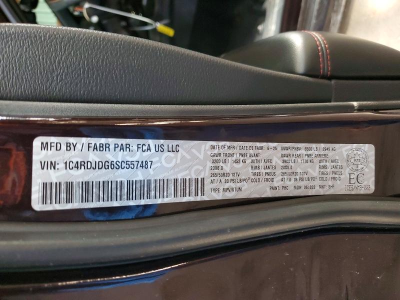 Auction sale of the 2025 Dodge Durango, vin: 1C4RDJDG6SC557487, lot number: 51426566