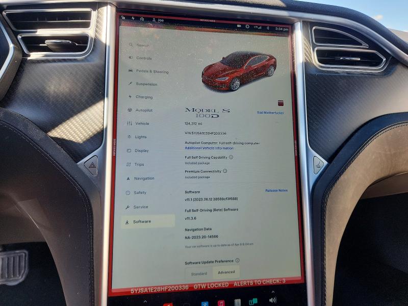 50423166 :رقم المزاد ، 5YJSA1E28HF200336 vin ، 2017 Tesla Model S مزاد بيع