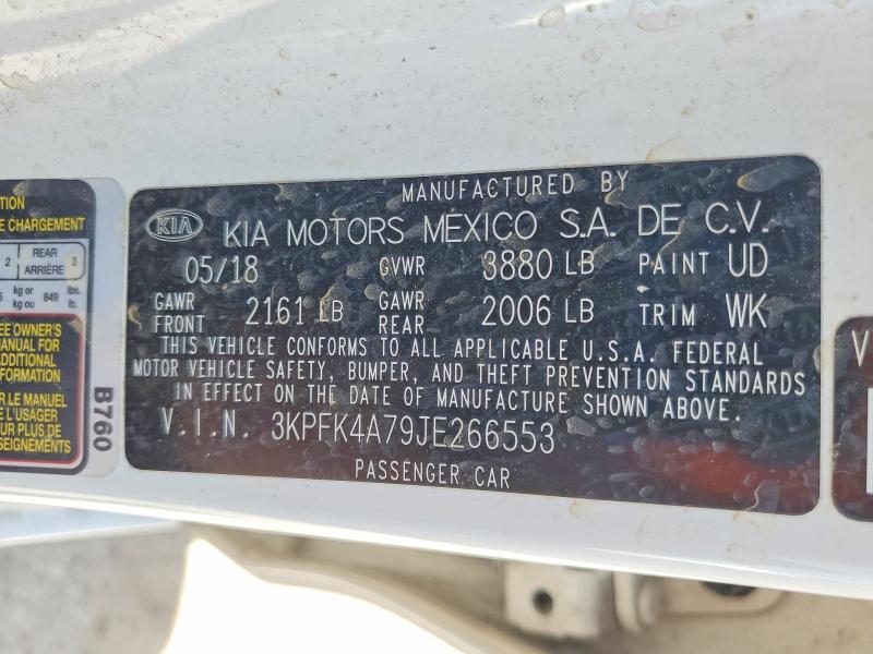 Aukcja sprzedaży 2018 Kia Forte, vin: 3KPFK4A79JE266553, numer aukcji: 50127216