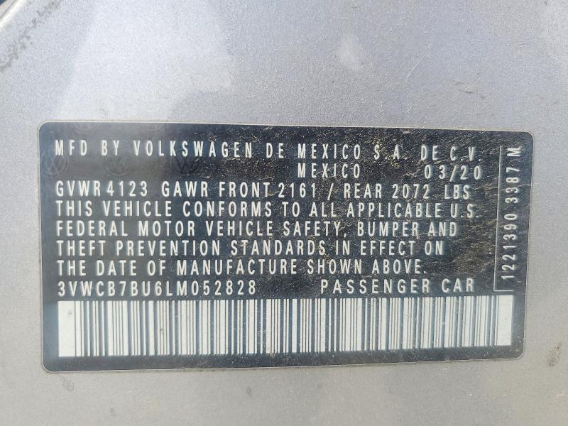 Aukcja sprzedaży 2020 Volkswagen Jetta, vin: 3VWCB7BU6LM052828, numer aukcji: 51132346