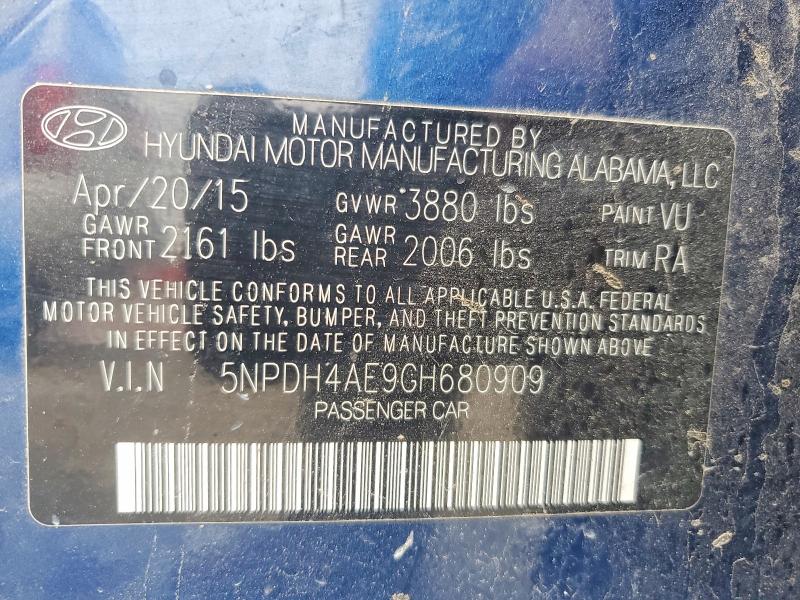 Продаж на аукціоні авто 2016 Hyundai Elantra, vin: 5NPDH4AE9GH680909, номер лоту: 48411716