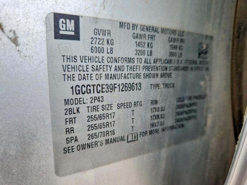 2015 Chevrolet Colorado მანქანა იყიდება აუქციონზე, vin: 1GCGTCE39F1269613, აუქციონის ნომერი: 48688586