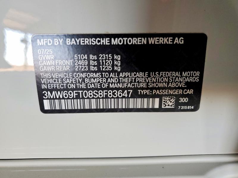 Продаж на аукціоні авто 2025 Bmw M340xi, vin: 3MW69FT08S8F83647, номер лоту: 51542296