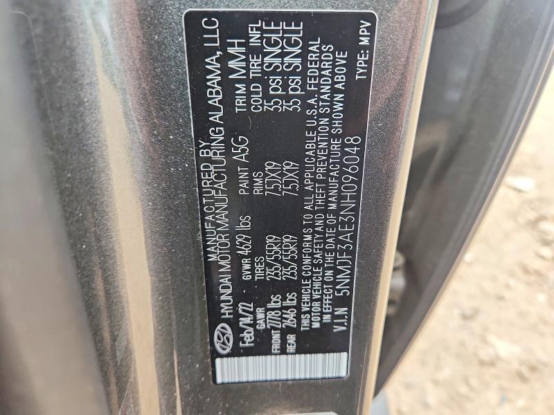 Aukcja sprzedaży 2022 Hyundai Tucson, vin: 5NMJF3AE3NH096048, numer aukcji: 49499826
