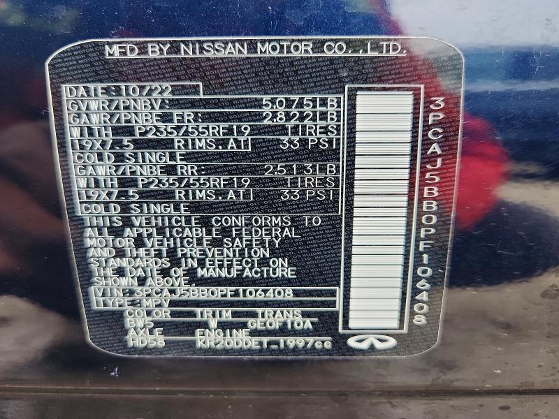 Aukcja sprzedaży 2023 Infiniti Qx50, vin: 3PCAJ5BB0PF106408, numer aukcji: 48122906