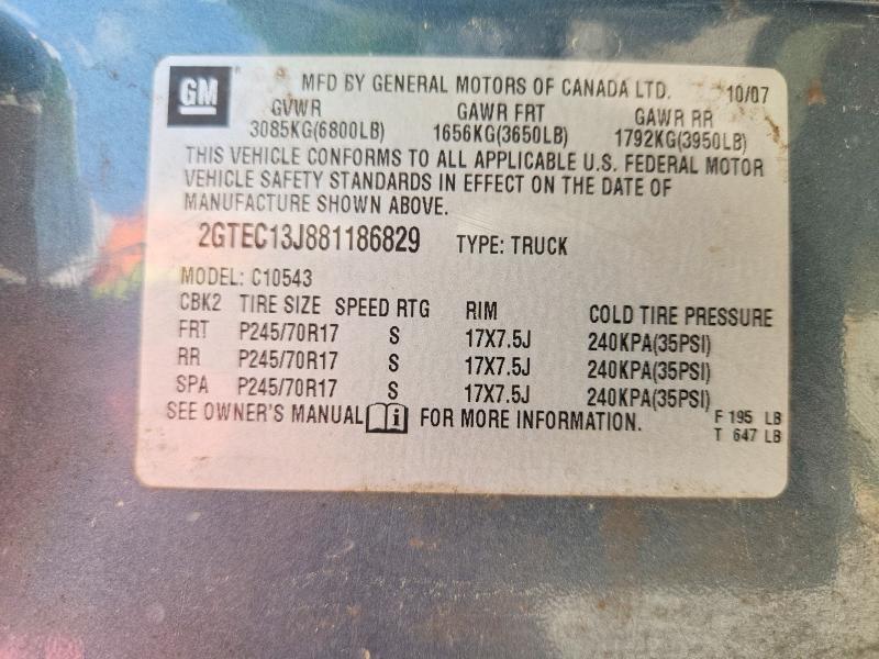 2008 Gmc Sierra მანქანა იყიდება აუქციონზე, vin: 2GTEC13J881186829, აუქციონის ნომერი: 48133646